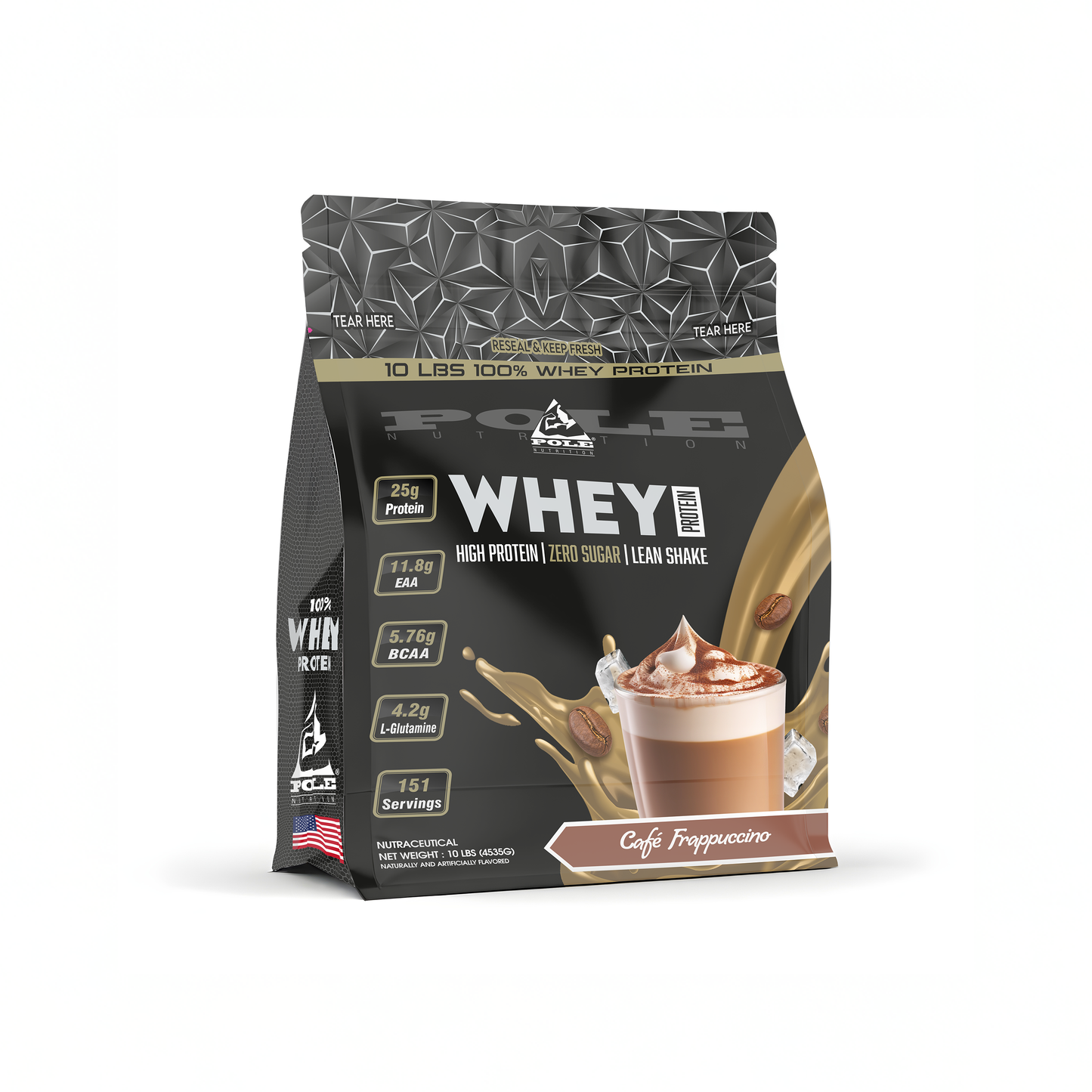 NEW LAUNCH - Pole Nutrition Whey Protein - 10 LBS (4.5 kg) High Protein, Zero Sugar Lean Muscle Shake | Muscle Gain & Recovery Support
