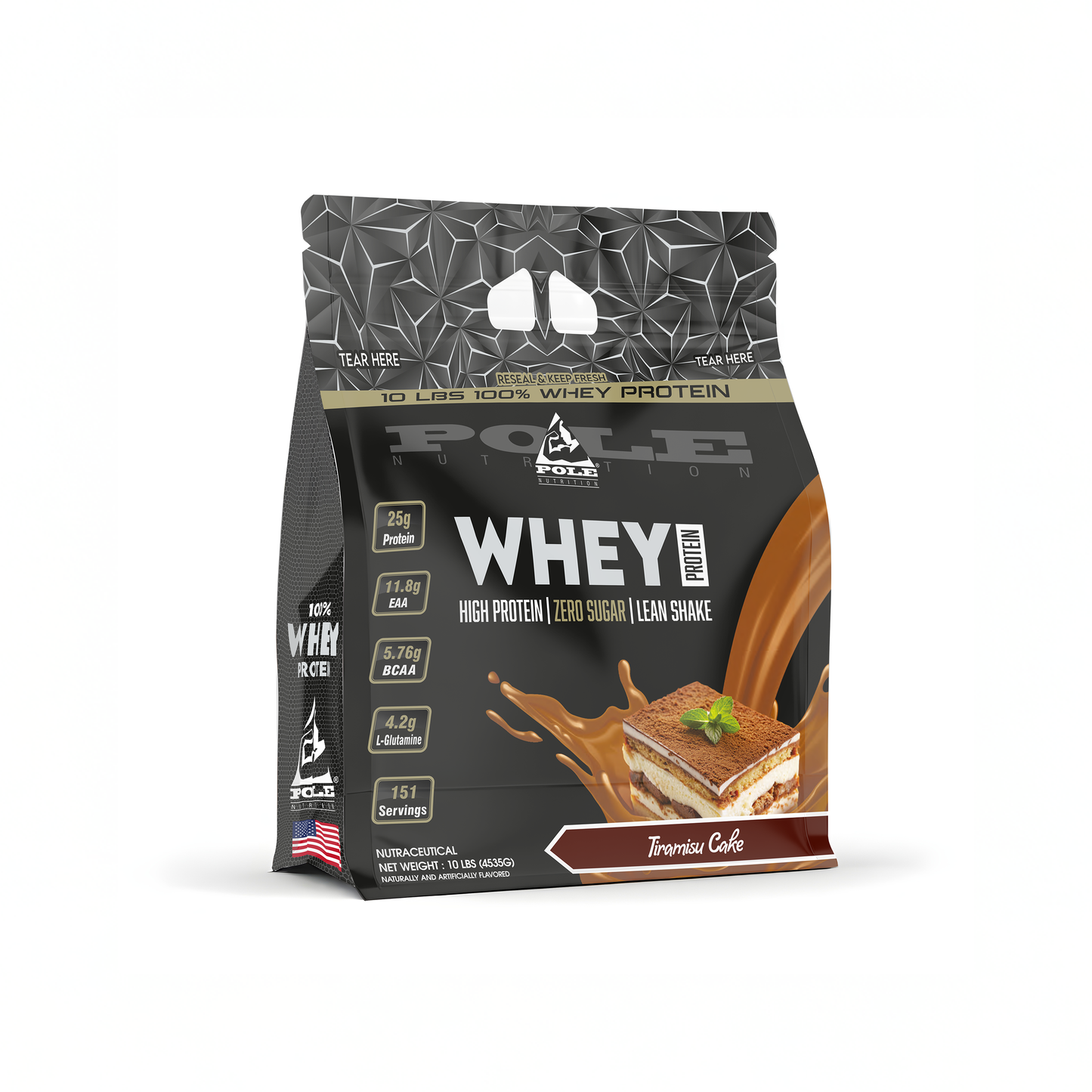 NEW LAUNCH - Pole Nutrition Whey Protein - 10 LBS (4.5 kg) High Protein, Zero Sugar Lean Muscle Shake | Muscle Gain & Recovery Support