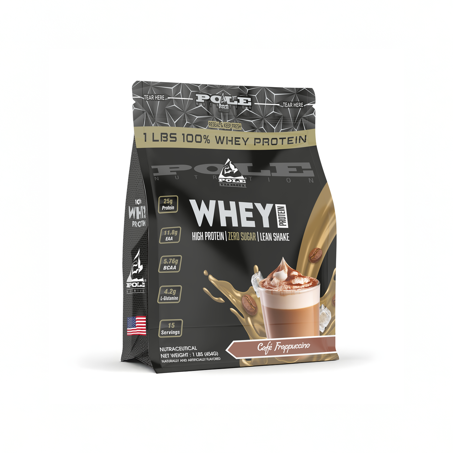 NEW LAUNCH - Pole Nutrition Whey Protein | Lean Muscle Shake | High Protein, Zero Sugar | 1 Lbs (454g) USE CODE: FREEDOM100 for ₹100/- more OFF