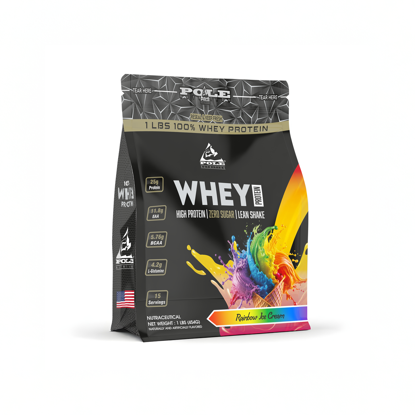 NEW LAUNCH - Pole Nutrition Whey Protein | Lean Muscle Shake | High Protein, Zero Sugar | 1 Lbs (454g) USE CODE: FREEDOM100 for ₹100/- more OFF