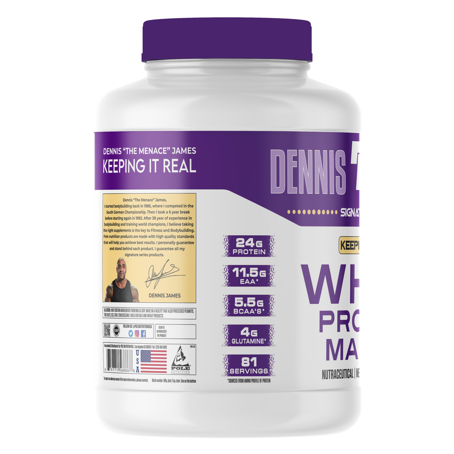Dennis James Signature Series Whey Protein Powder Matrix 81 servings