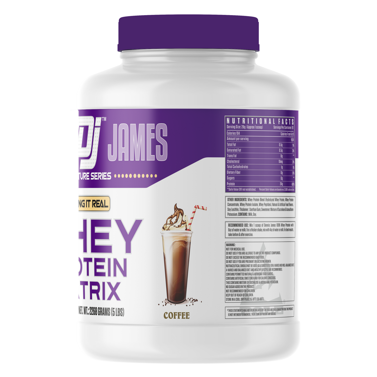 Dennis James Signature Series Whey Protein Powder Matrix 81 servings