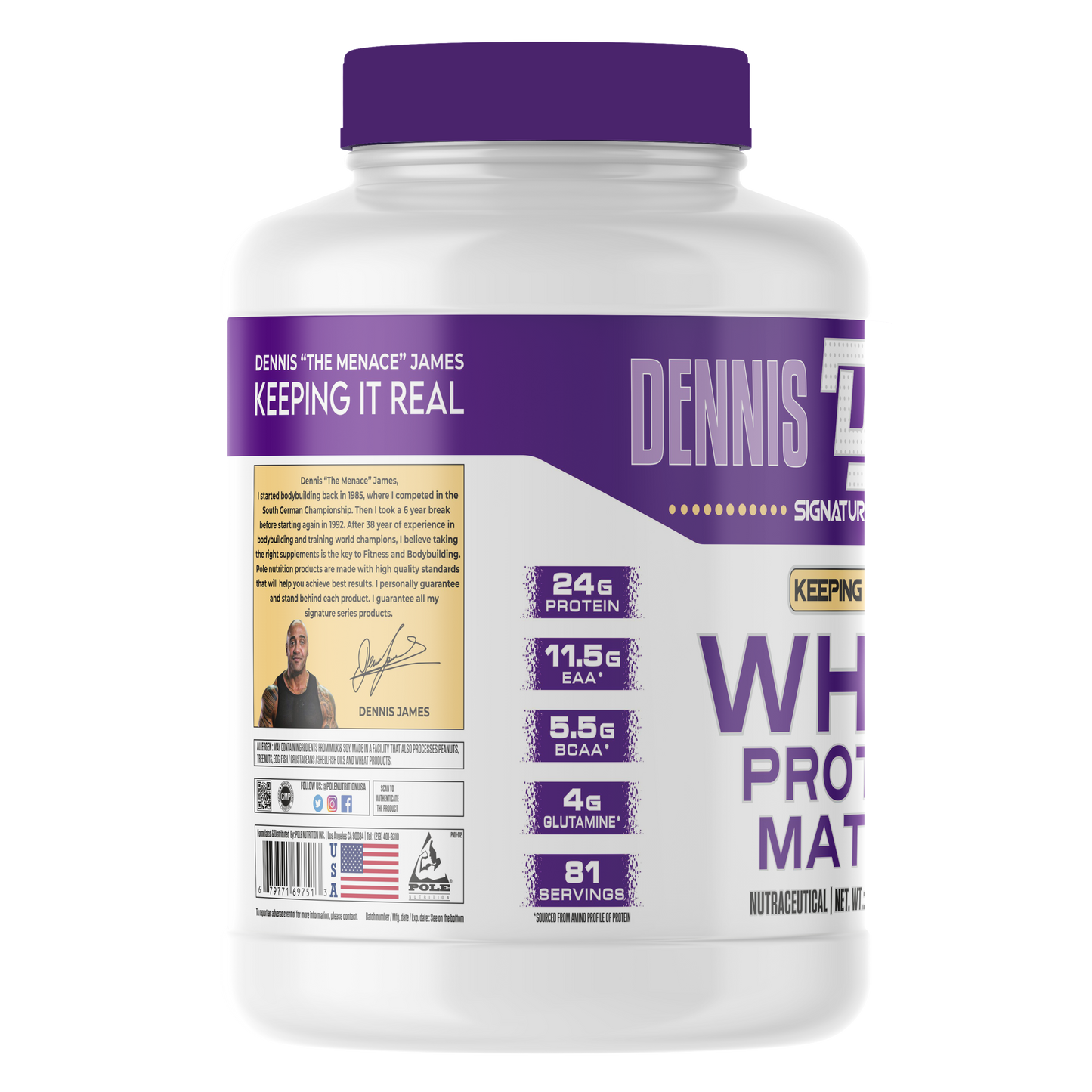 Dennis James Signature Series Whey Protein Powder Matrix 81 servings