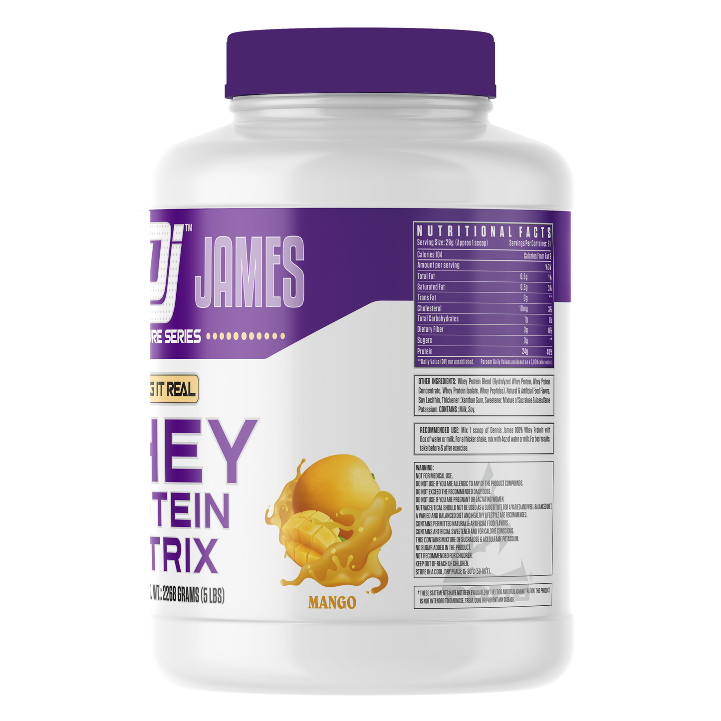 Dennis James Signature Series Whey Protein Powder Matrix 81 servings