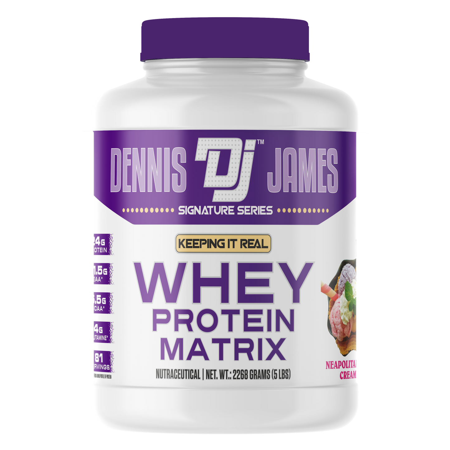 Dennis James Signature Series Whey Protein Powder Matrix 81 servings