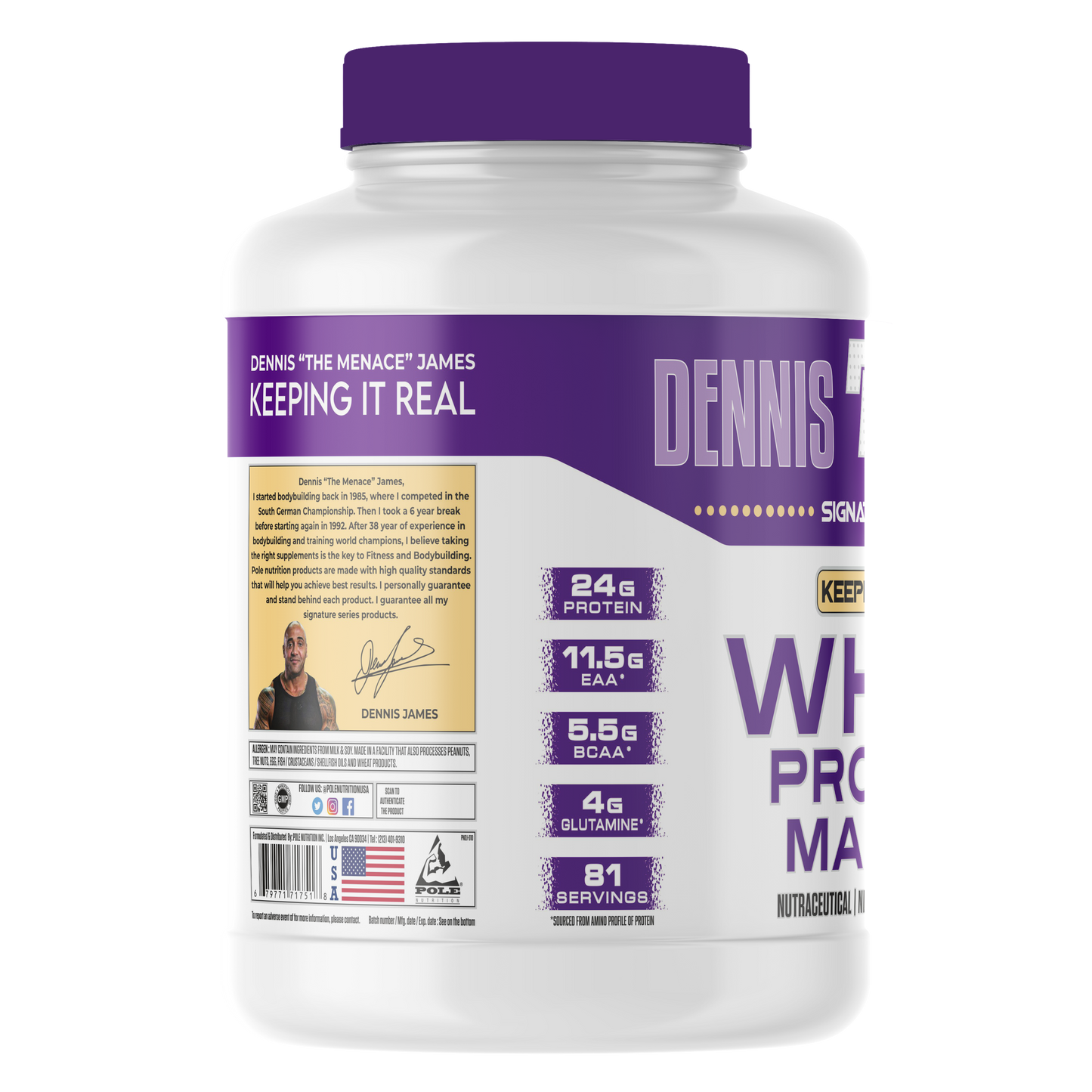 Dennis James Signature Series Whey Protein Powder Matrix 81 servings