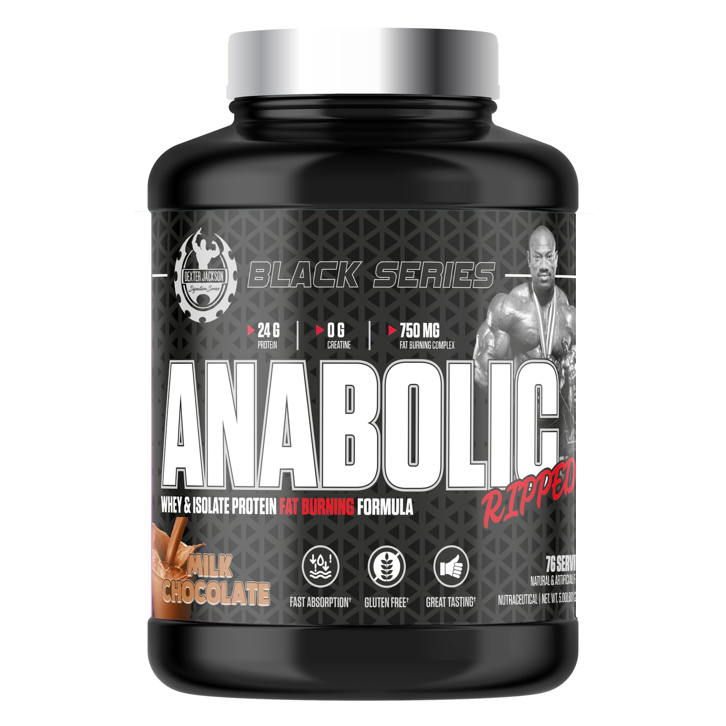 Dexter Jackson BLACK SERIES ANABOLIC RIPPED WHEY 5 LBS MILK CHOCOLATE Whey Protein (2268 g)