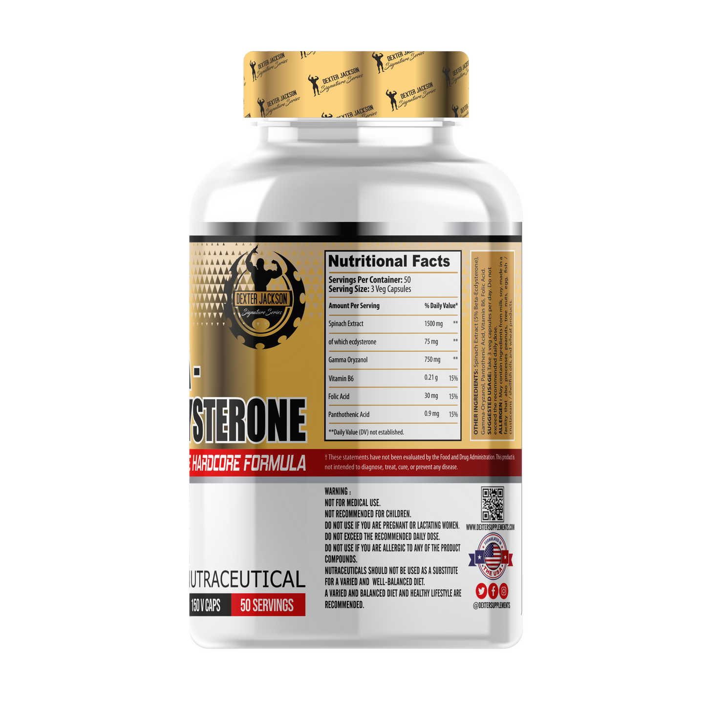 Dexter Jackson Gold Series Beta Ecdhysterone - 50 Serving