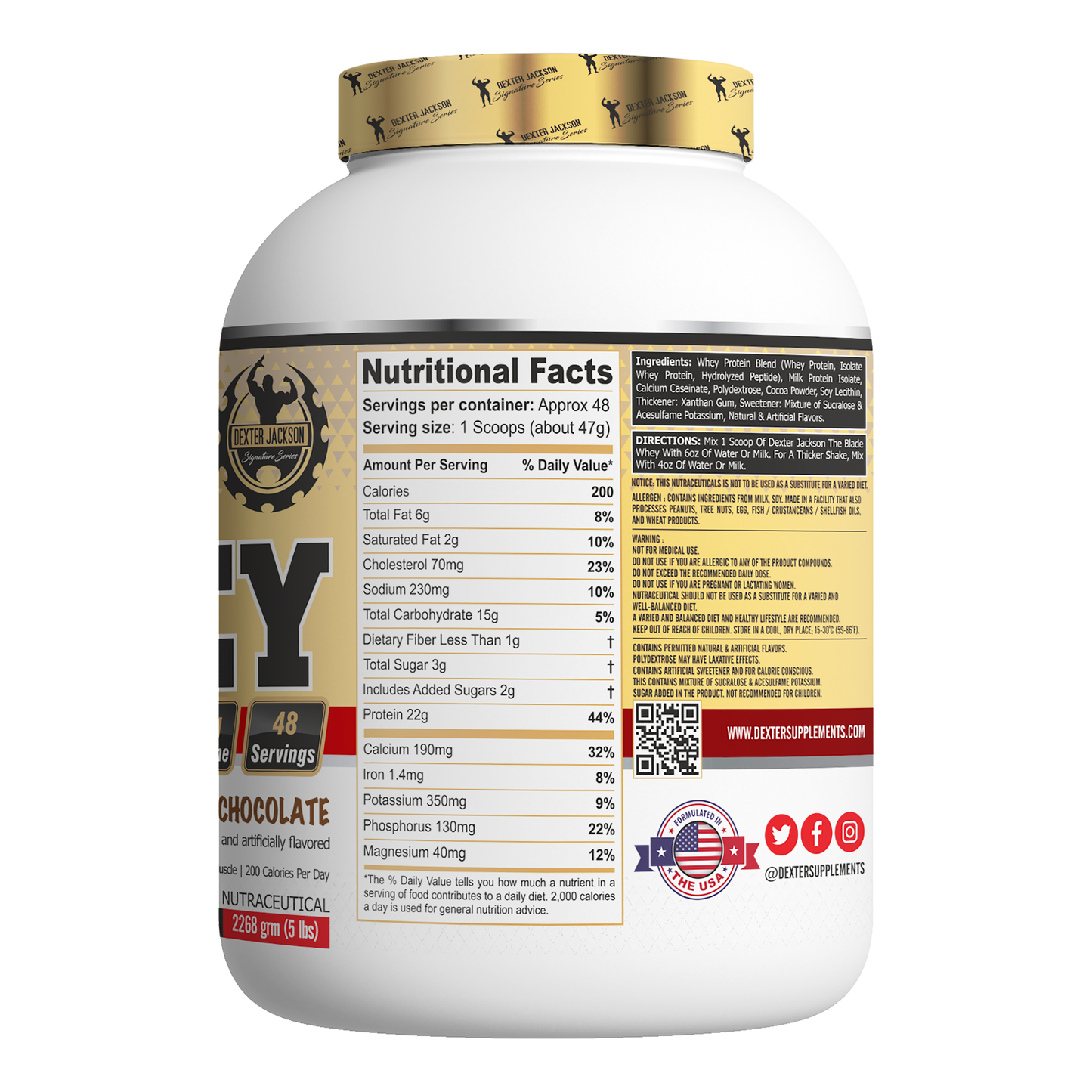 Dexter Jackson Gold Series 100% Whey Protein Advanced 2268 Gram 5 Lbs