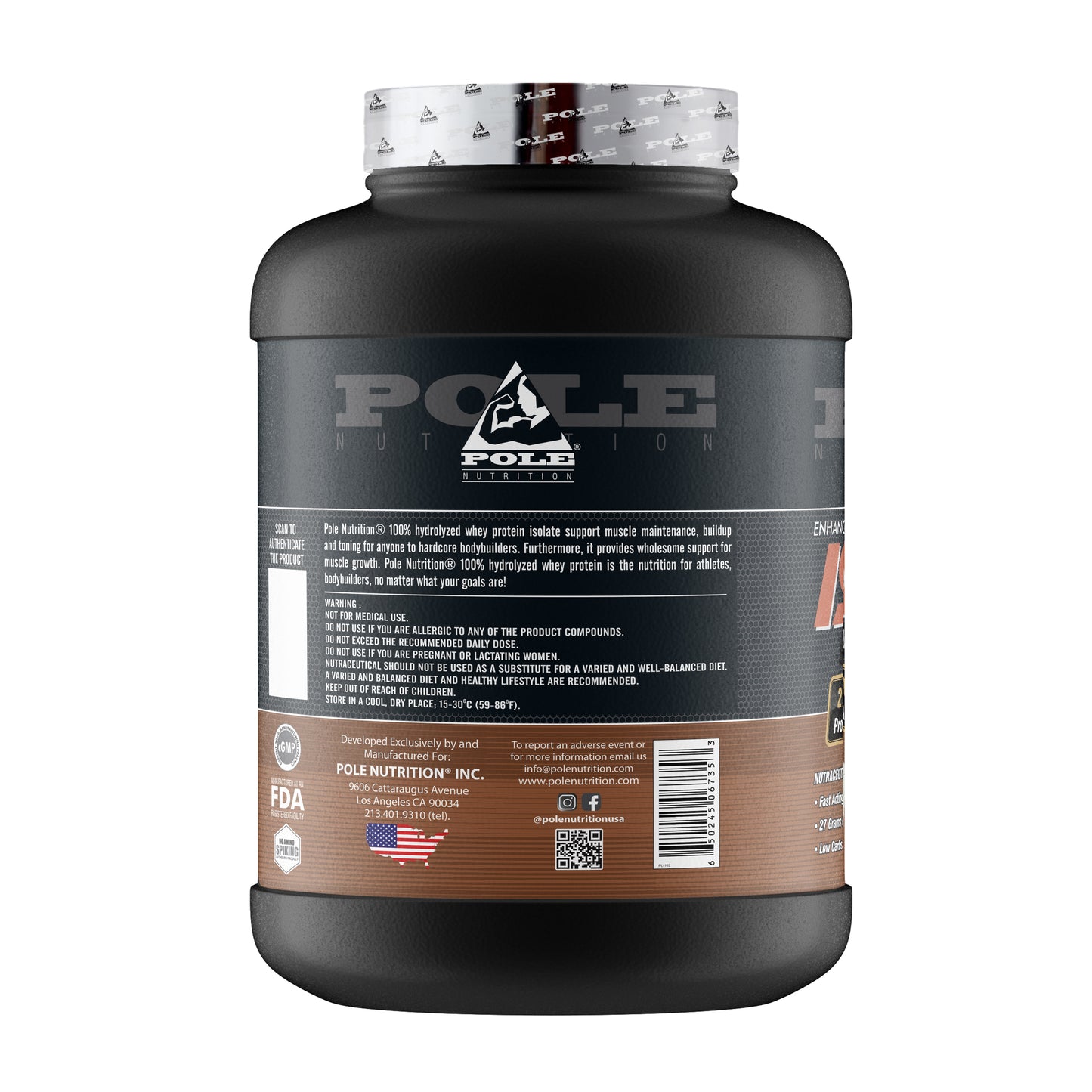 Pole Nutrition 100% Hydrolyzed Isolate Whey Protein (5 Lbs)
