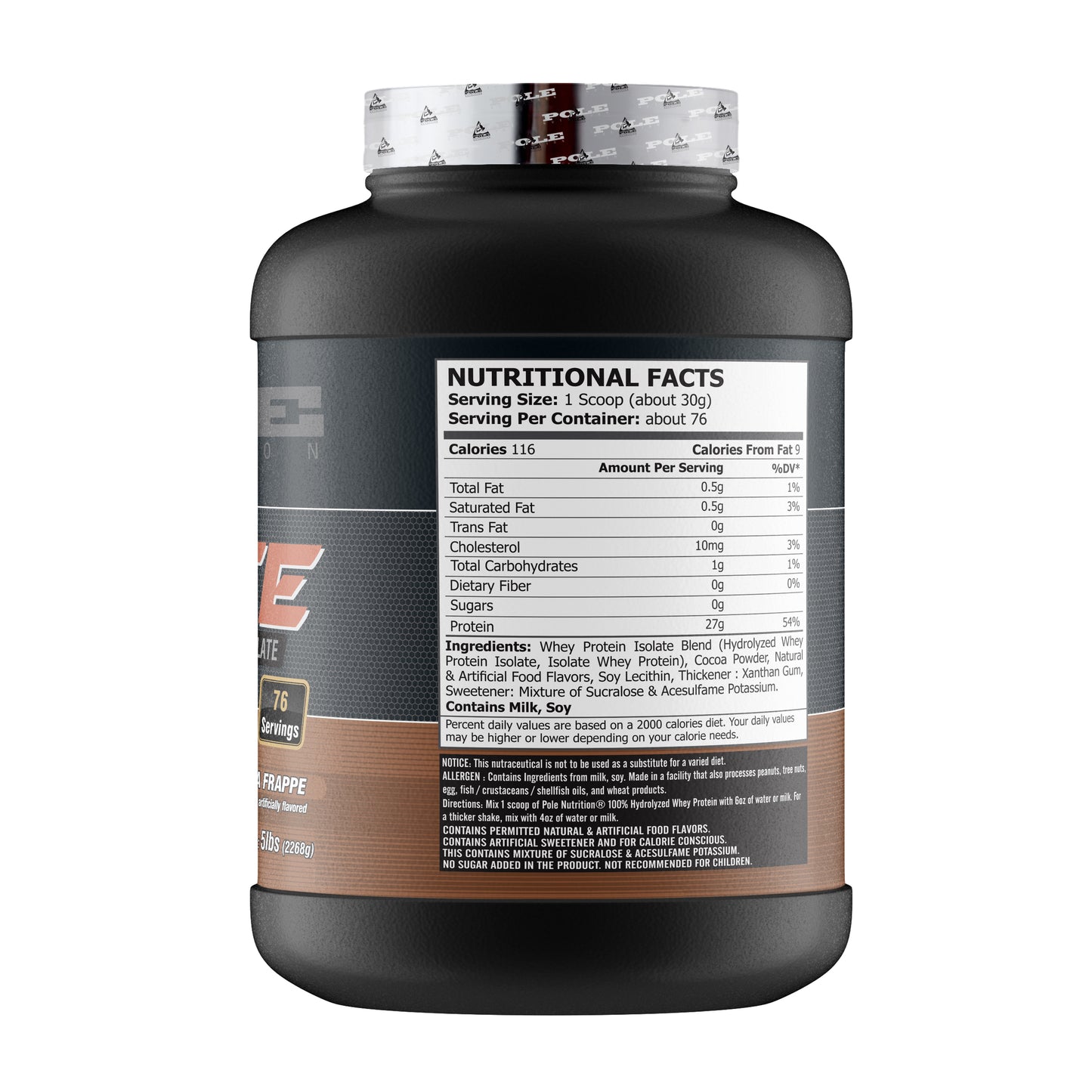Pole Nutrition 100% Hydrolyzed Isolate Whey Protein (5 Lbs)