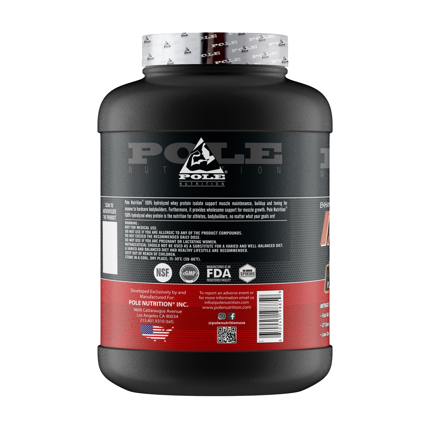 Pole Nutrition 100% Hydrolyzed Isolate Whey Protein (5 Lbs)