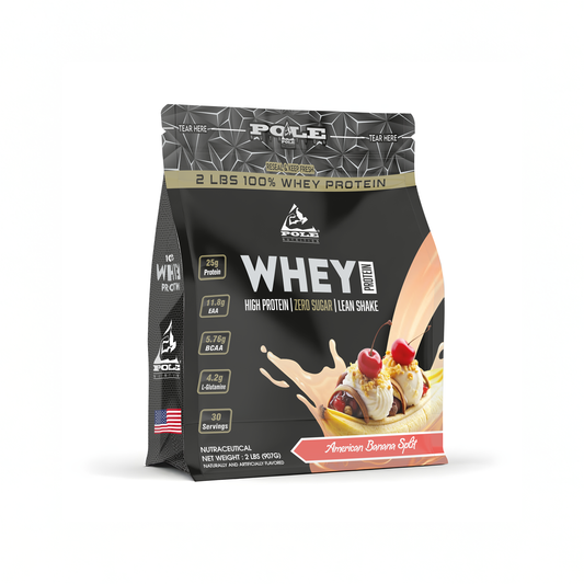NEW LAUNCH - Pole Nutrition Whey Protein | 2 Lbs (907g) | 25g Protein | Zero Sugar | Lean Muscle Shake | 30 Servings 2 LBS