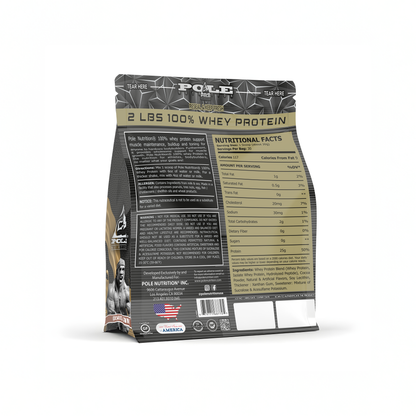 NEW LAUNCH - Pole Nutrition Whey Protein | 2 Lbs (907g) | 25g Protein | Zero Sugar | Lean Muscle Shake | 30 Servings 2 LBS