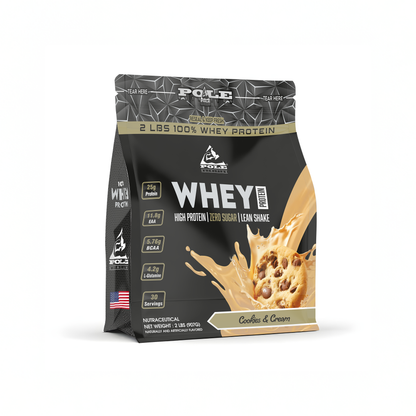 NEW LAUNCH - Pole Nutrition Whey Protein | 2 Lbs (907g) | 25g Protein | Zero Sugar | Lean Muscle Shake | 30 Servings 2 LBS