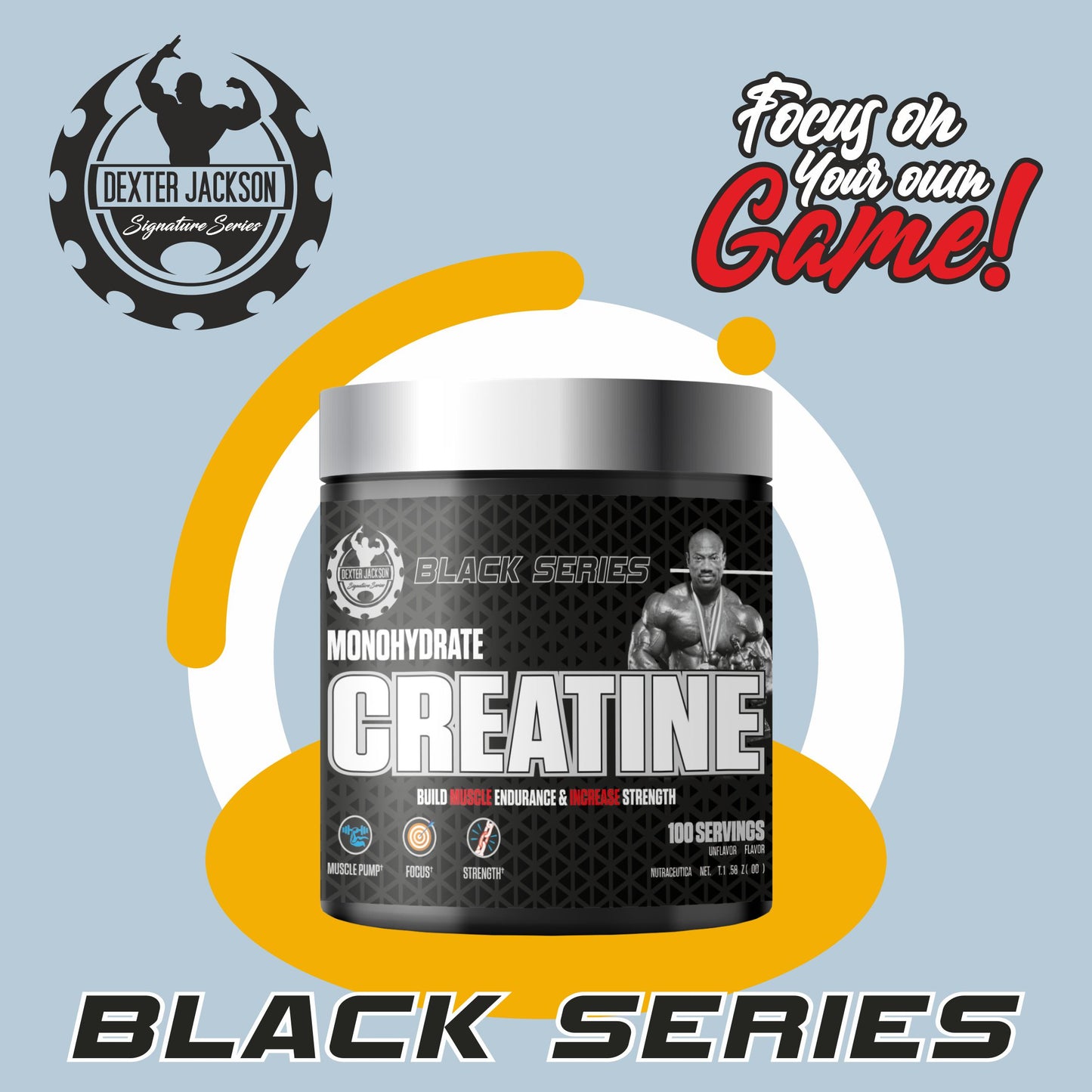 Dexter Jackson Black Series Creatine Monohydrate Powder - 300g, 100 Servings