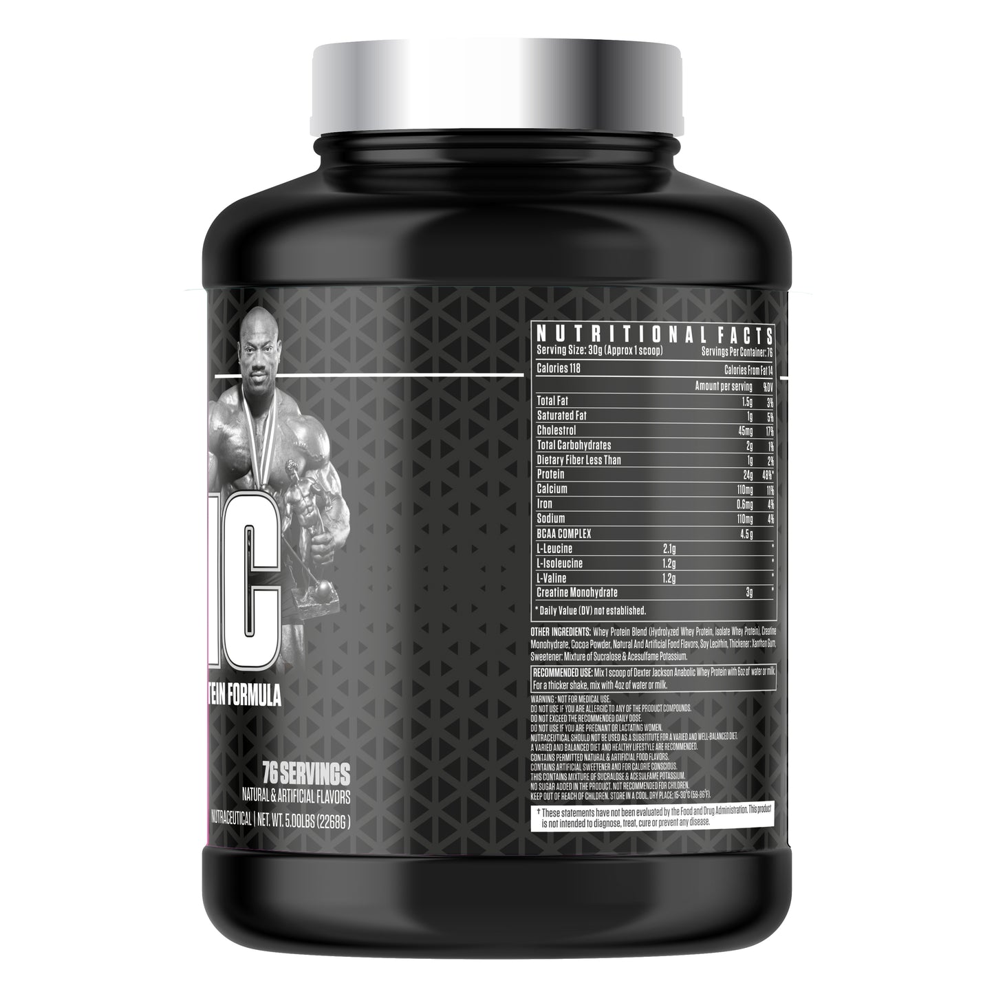 Dexter Jackson Black Series Anabolic Advance Whey & Isolate Matrix Protein Powder | Gluten-Free | 76 Servings - 2.5KG