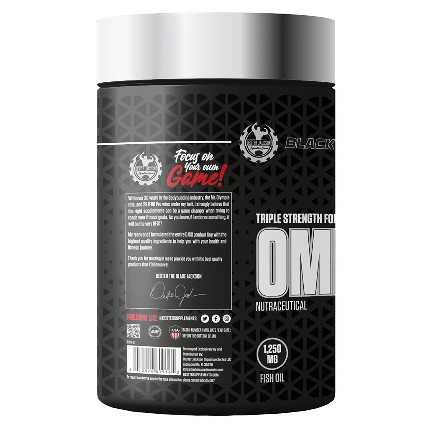 Dexter Jackson Signature Series Black Series Omega-3 Elite | Fish Oil - 1250Mg, Omega-3-800Mg | 90 Softgels - Joint Support Supplement