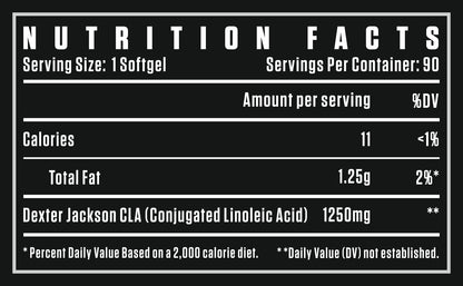 Dexter Jackson Black Series CLA-1250 | Conjugated Linoleic Acid | 90 Softgels - Premium Weight Management and Lean Muscle Support