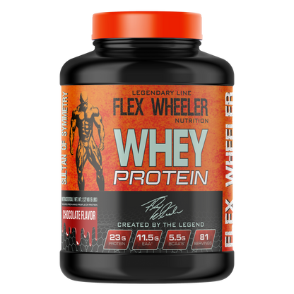 Flex Wheeler Nutrition Whey Protein Powder - 5 lbs (2.27kg) | Premium Muscle Building Supplement with 100% Pure Whey Isolate