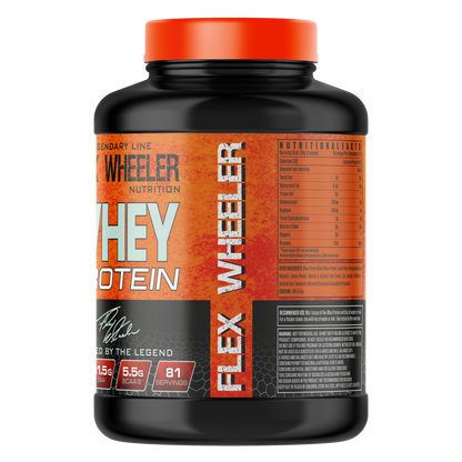 Flex Wheeler Nutrition Whey Protein Powder - 5 lbs (2.27kg) | Premium Muscle Building Supplement with 100% Pure Whey Isolate
