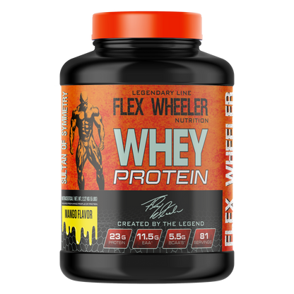 Flex Wheeler Nutrition Whey Protein Powder - 5 lbs (2.27kg) | Premium Muscle Building Supplement with 100% Pure Whey Isolate