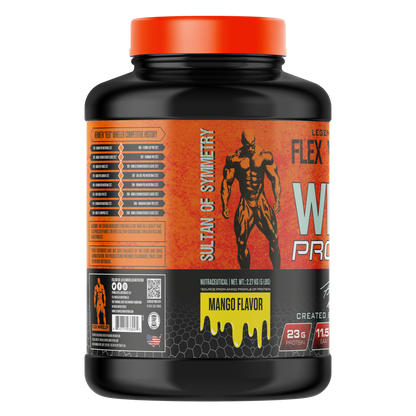 Flex Wheeler Nutrition Whey Protein Powder - 5 lbs (2.27kg) | Premium Muscle Building Supplement with 100% Pure Whey Isolate