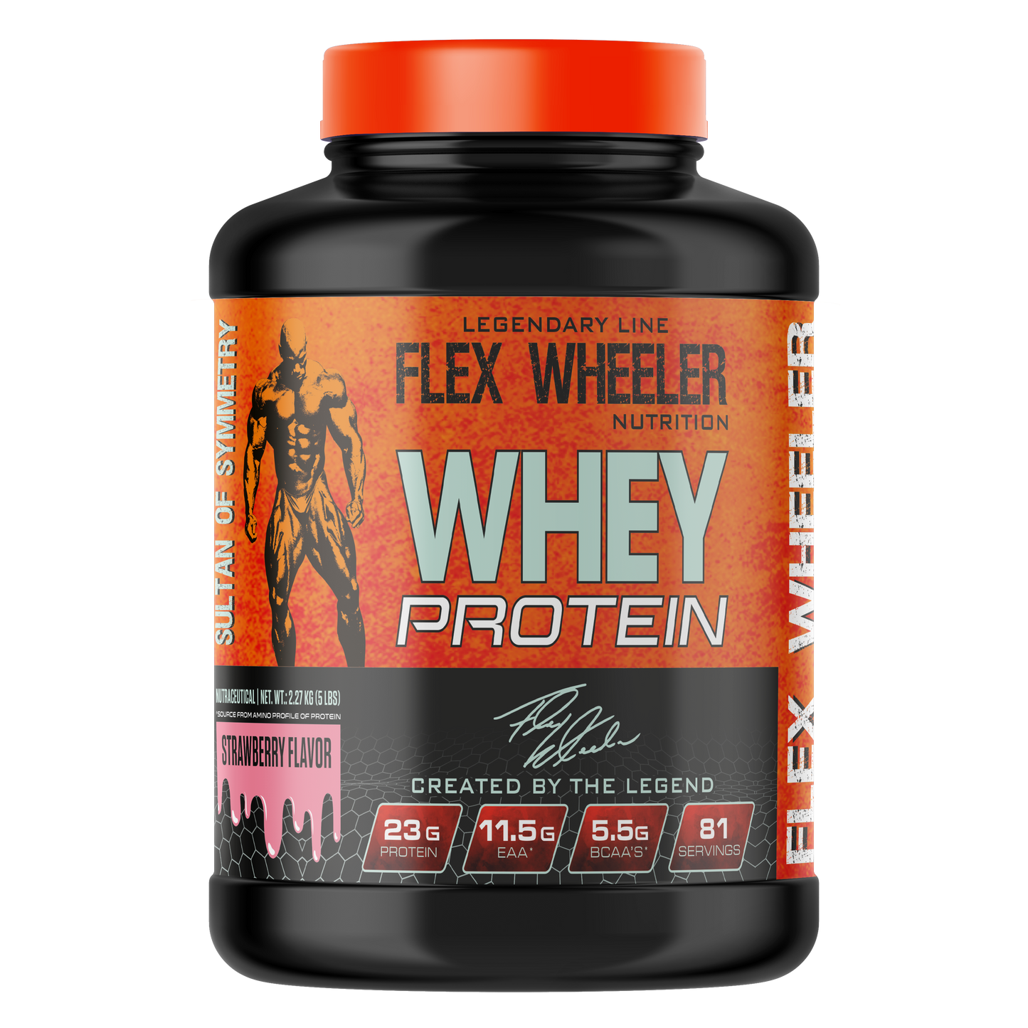 Flex Wheeler Nutrition Whey Protein Powder - 5 lbs (2.27kg) | Premium Muscle Building Supplement with 100% Pure Whey Isolate