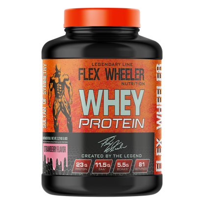 Flex Wheeler Nutrition Whey Protein Powder - 5 lbs (2.27kg) | Premium Muscle Building Supplement with 100% Pure Whey Isolate