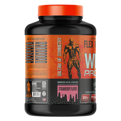 Flex Wheeler Nutrition Whey Protein Powder - 5 lbs (2.27kg) | Premium Muscle Building Supplement with 100% Pure Whey Isolate