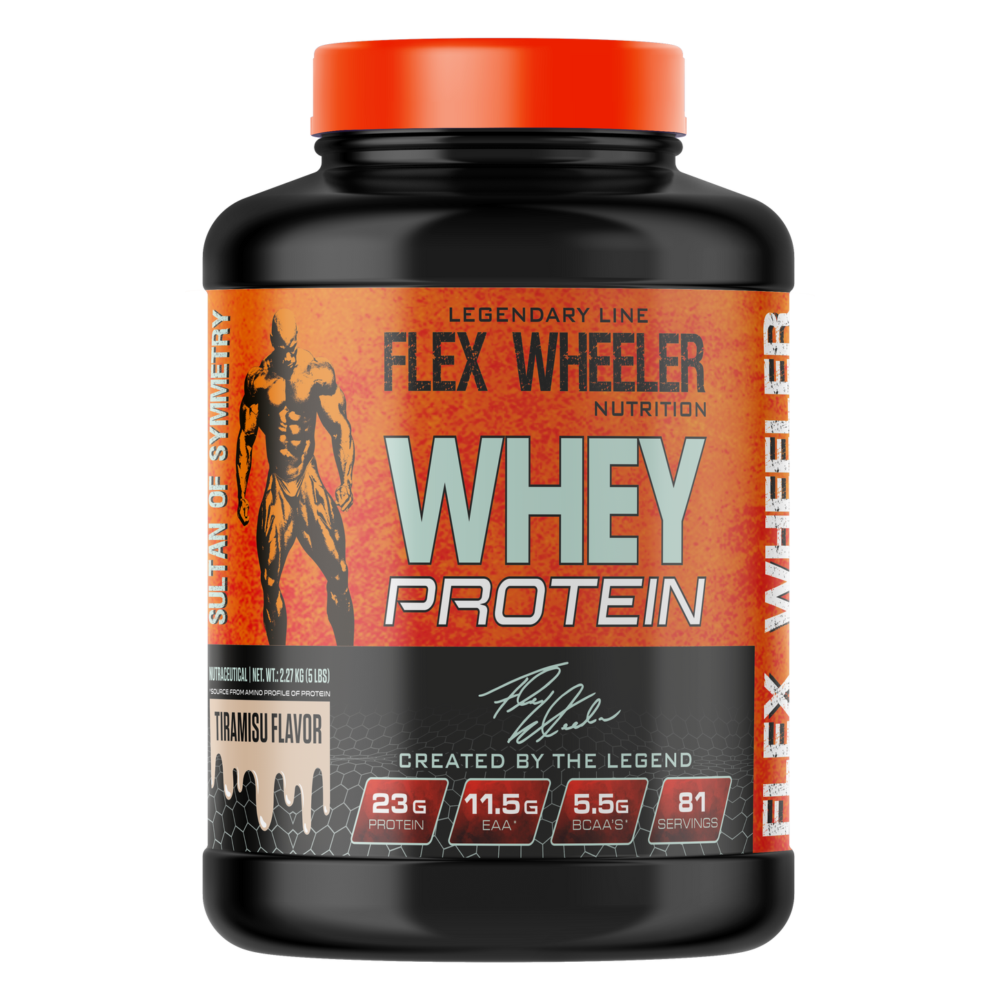 Flex Wheeler Nutrition Whey Protein Powder - 5 lbs (2.27kg) | Premium Muscle Building Supplement with 100% Pure Whey Isolate