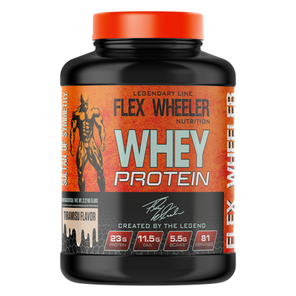 Flex Wheeler Nutrition Whey Protein Powder - 5 lbs (2.27kg) | Premium Muscle Building Supplement with 100% Pure Whey Isolate
