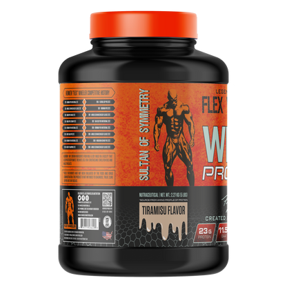 Flex Wheeler Nutrition Whey Protein Powder - 5 lbs (2.27kg) | Premium Muscle Building Supplement with 100% Pure Whey Isolate