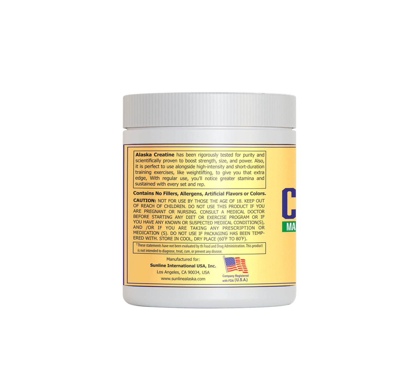 Sunline Alaska Creatine Monohydrate - 100 Servings